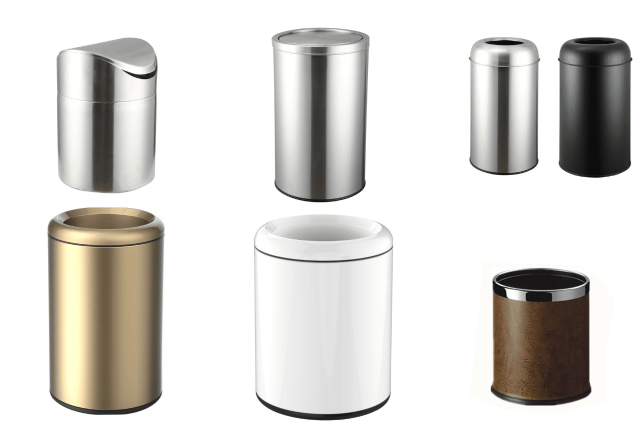 Large stainless steel trash can