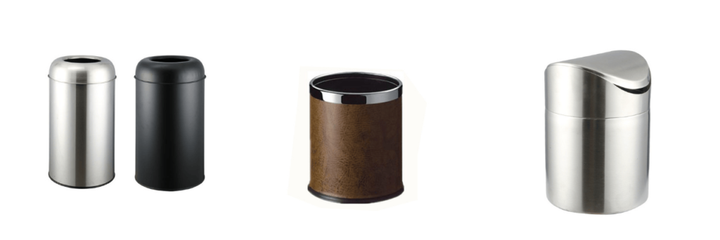 Medium stainless steel trash can (2)