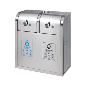 Outdoor Stainless Steel Trash Can for Parks factory