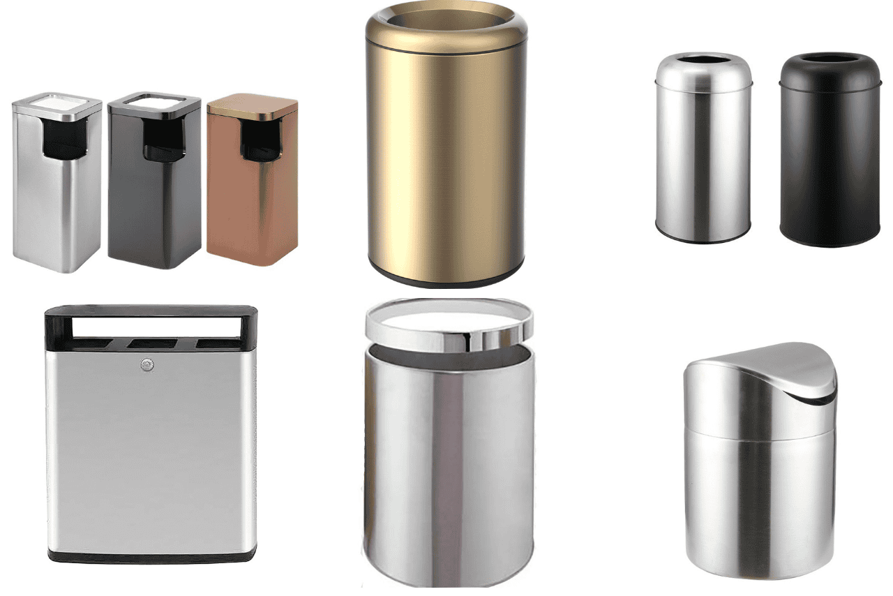 stainless steel kitchen trash can